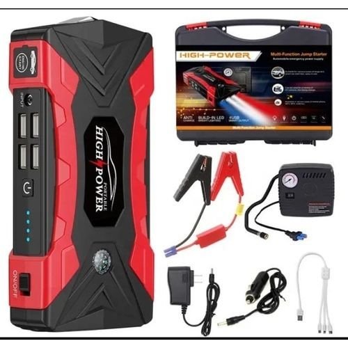 Jumper Starter Power Bank With 5V-19V Output For Car,phone&Laptop Charger+Air Compressor For Tyres