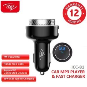 itel 18W Dual Port Fast Car Charger & MP3 FM Transmitter