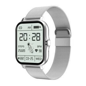 GT20 1.69 Inch TFT Screen IP67 Waterproof Smart Watch, Style:Steel Strap(Silver)
