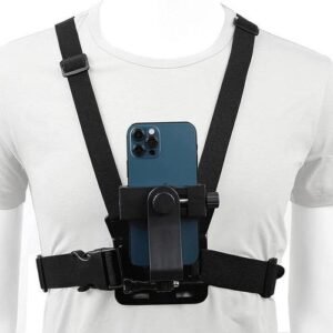 Phone Holder Chest Mount Harness Strap Mobile Phone Bracket For 13 Pro Outdoor Vedio Support-Black