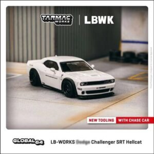 Tarmac Works 1:64 LBWK Challenger SRT Hellcat White Diecast Diorama Car Model Collection Miniature Carros Toys