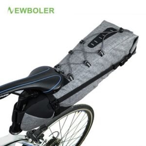 Waterproof Bike Saddle Bag Large Bicycle Tail Seat Bags TPU + Polyester Cycling Rear Panniers Bike Accessories 12L Max(#Light Grey)