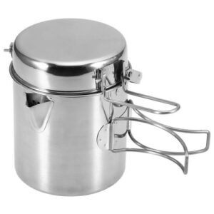1L Stainless Steel Cooking Kettle Portable Outdoor Camping
