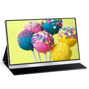 15.6 inch Portable Monitor IPS Screen 3840*2160 Resolution 170? Viewing Angle 60Hz Refresh Rate Wide Compatibility Silver UK Plug