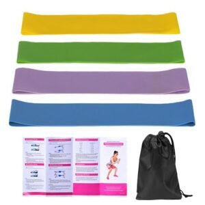 Pack Of 4 Exercise Resistance Loop Bands Latex Gym Strength