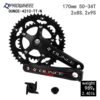PROWHEEL Road Bike Hollow Double Sprockets Crankset 50T-34T 53T-39T 170mm Crank 110/130 BCD Bottom