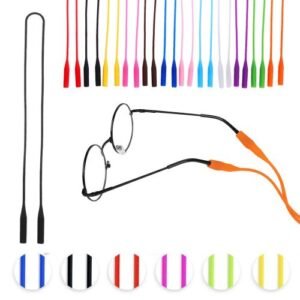 2PCS Silicone High Elastic Eyeglasses Straps Adjustable Sunglasses Lanyards Chain Sports Band Cord Holder Anti Slip String Ropes