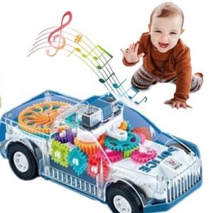 Transparent Gear Electric Car Toy With Flash And Music