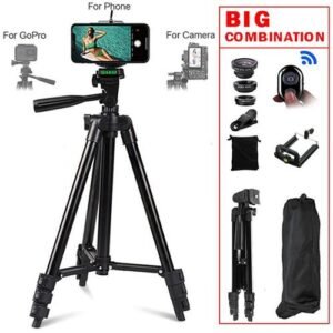 VIC Metal Tripod SET+ Remote Control+ Lens Selfie Stick Camera Live Streaming Stand