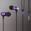 JBMMJ-MJ100 MP3 Metal In-ear Deep Bass Headphone Headset Earphone Violet