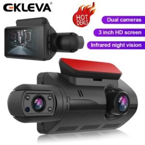 Ekleva Car DVR Dash Cam Dual Lens FHD 3.0 Inch Dash Cam Auto Video Recorder Registrator Dvrs With Infrared Red Night Vision G-sensor