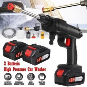 High Power Portable Cordless High Pressure Multi Purpose Car Washer 48VH 15000mah - 2Battery