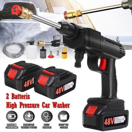 High Power Portable Cordless High Pressure Multi Purpose Car Washer 48VH 15000mah - 2Battery