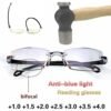 2PCS Women Reading Glasses Anti-blue Light Eyesglasses Reading Glasses Men Progressive Glasses Near and Far Prescription Eyewear