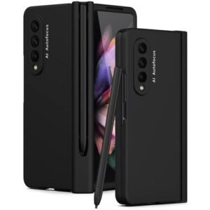 Galaxy Z Fold3 2021 Case With Pen Holder, Hinge Protection Hard PC Cover With Screen Protector Full-Body Protective Case For Samsung Galaxy Z Fold 3 5G