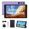 C Idea Adults Android 12 Sim Tablet 256GB ROM+256GB Expandable 800*1280 IPS Screen With Protect Case, Keyboard CM835(Purple)