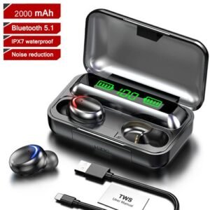 Wireless Headset Bluetooth Earphone Touch Control- Black