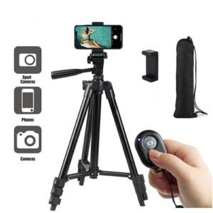 Tripod Stand Phone Camera Adjustable Stand Holder Bluetooth Remote Selfie Stick