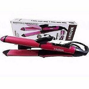 Nova Electric Hair Straightener & Curler 2 In 1 Hand Tool