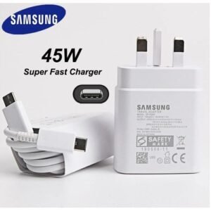 Samsung 45W USB Type-C To Type-C Super Fast Original Charger For Redmi Xiaomi, Redmi, Samsung Note 10 S20/ S20 Ultra 5G S21 FE/ S21/S22/S23 Ultra 5G, LG, Pixel,(WHITE)