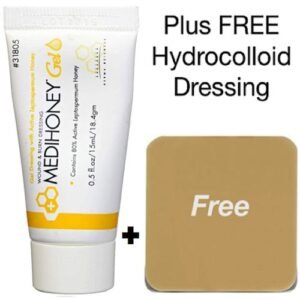DERMA SCIENCES MEDIHONEY??Wound & Burn Gel .5oz+FREE Hydrocolloid Dressing