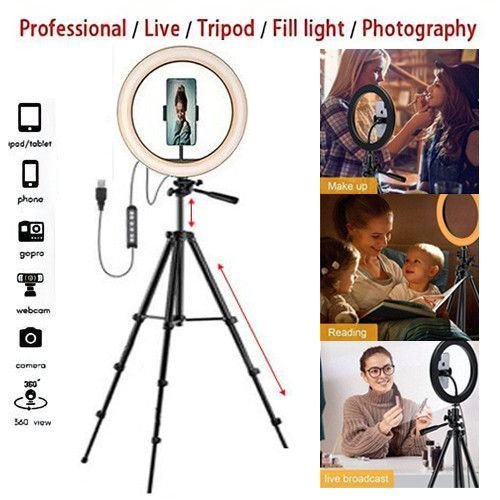 26cm LED Ring Light Tripod For Photography, Video And Makeup