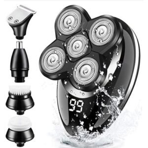 5 In 1 Multifunctional Men Electric Rotary Bald Head Beard Trimmer