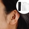 6 Pcs Ear Wax Removal Tool Smooth Ear Picks With Leather Bag