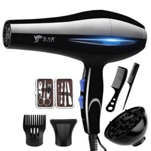 Deliya Professional Hair Dryer High Power Blow Dryer-Black/Blue