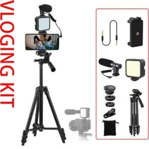 Phone Vlog Video Fill Light Kit With Adjustable Tripod Mic