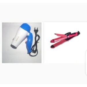 Nova 2 In 1 Hair Straightener With Hair Dryer - Blue