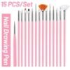 15 Pcs Nail Brush For Manicure Brush Nail Art Brush Grad