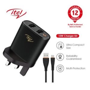 itel 2 USB Port, 10W Travel Adapter Kit - Black