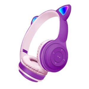 Cute Cartoon Wireless Headset For Girl Kids Headphone With Children Cartoon Cat Ears Headphones