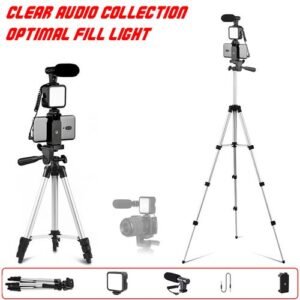 Phone Vlog Video Kit With Height Adjustable Tripod..