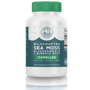 Hv Sea Moss 60 Capsules, With Bladderwrack And Burdock Root For Skin Care, Immune Support