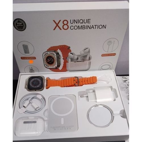 Series 8 Fitness Series 8 Ultra Smart Watch COMBINATION + Earbud 2 Pro + Charging Adapter 2.02" Retina Screen BT Call Wireless Charging NFC IP68 Water Resistance