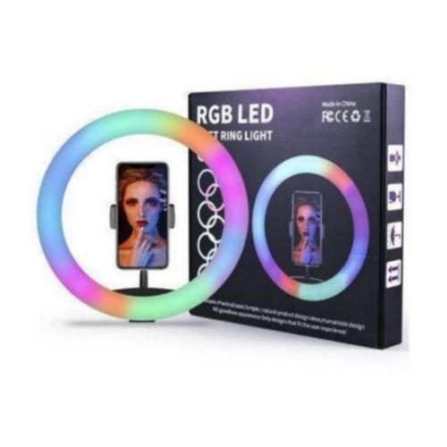 Rohs 14 Inch Ring Light & Tripod Stand & Phone Holder Dimmable RGB LED Selfie RingLights & Contorler For Photos & YouTube Videos