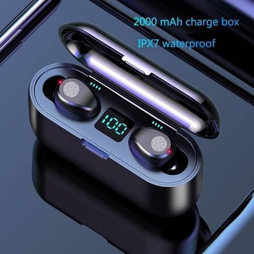 Realme Wireless Wireless Earbuds Bluetooth Headphones Earp?ds Earpiece Fingerprint Touch Control 5 3 Bass Iphone Headset 5 0 (F9)