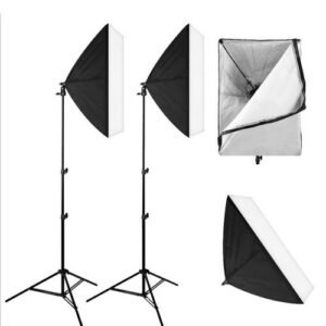 2 Pieces Of Photography Studio Soft Box Lighting Kit/Diffuser/ Camera Light Box For Pictures & Video Shooting +Tall Light Stand