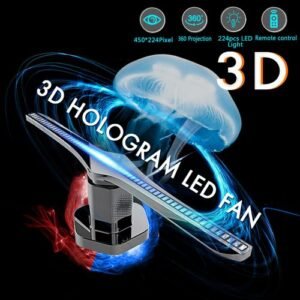 224 LED 3D WiFi Holographic Projector Display Hologram Fan Advertising Displayer EU PLUG