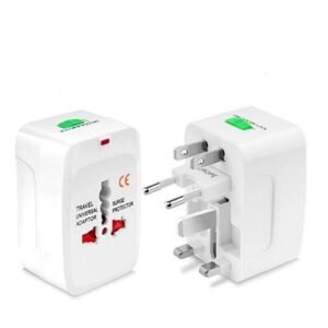Plug Adaptor EU US UK AU Travelers Adaptor With Surge Protector- All-in-one AC Power Adaptor