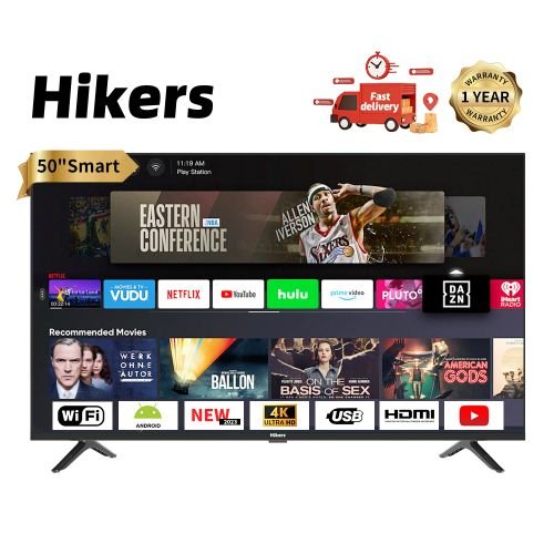 Hikers 50'' Inch Frameless Android Smart 4K LED TV-Black+WALLMOUNT - One Year Warranty