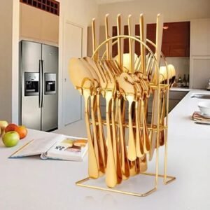Gold Plated Stainless Steel Spoon & Fork