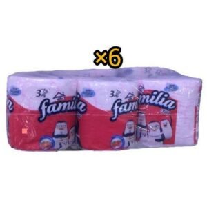 Familia Ultra Red Tissue Paper 3 Ply Roll - 6 Rolls.
