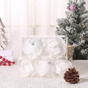 8/10cm Tree Hanging Glitter Balls Petal Shape Pine Cones Pendant For Home Navidad Party Decorations New Year 2023