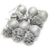 12pcs Hanging Ornament Gold Silver Pinecone Mix Decoration Kit Pinecone Hanging Decor For Home