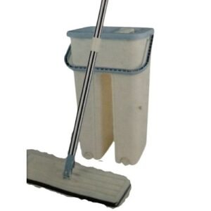 ROTATABLE FLAT SCRATCH MOP WITH SQUEEZE BUCKET AND EXTRA MICROFIBER PAD