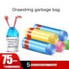 Drawstring Trash Bags Thickened Disposal Garbage Bags 75pcs