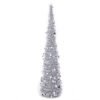 5ft Pencil Tree With Stable Base Glitter Snowflake Foldable Realistic Holiday Xmas Tree Decoration Festival